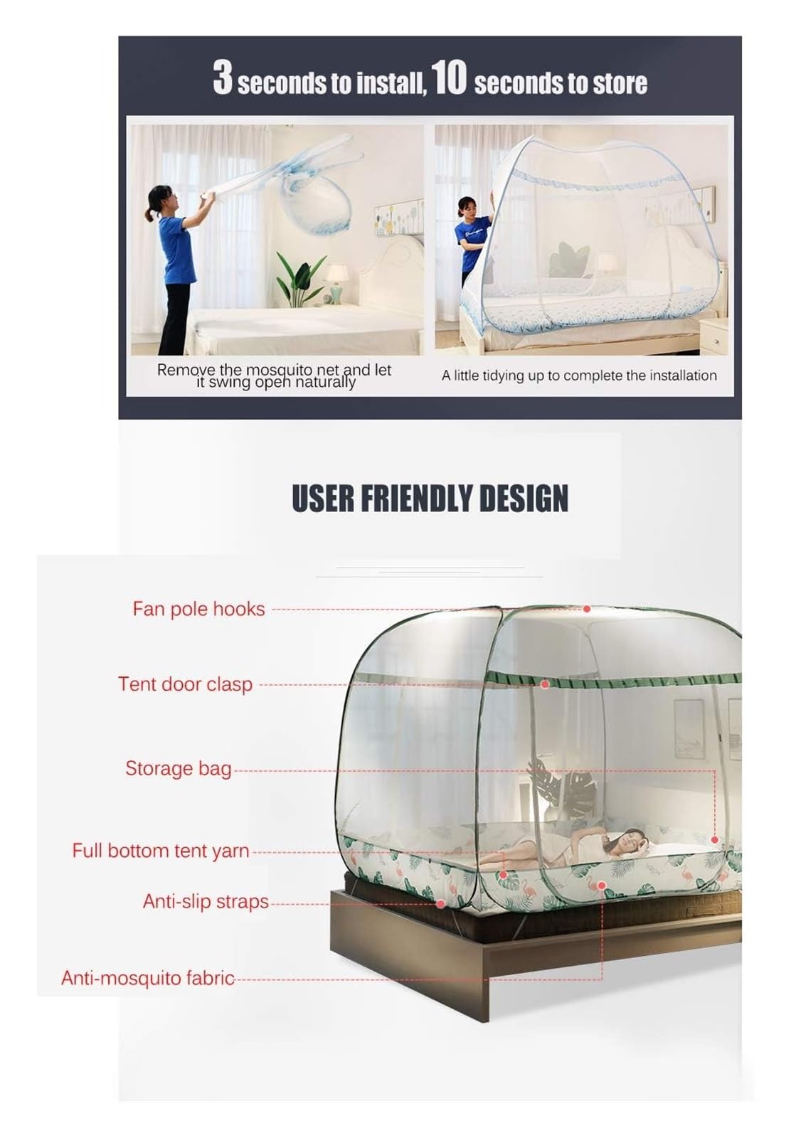 Mosquitera, mosquitera Colgante para Cama, mosquitera Estilo yurta Mongol, instalación Gratuita y Plegable, Cortinas emergentes para Evitar Insectos en Camas y dormitorios (Morado, 1,2 x 2 m