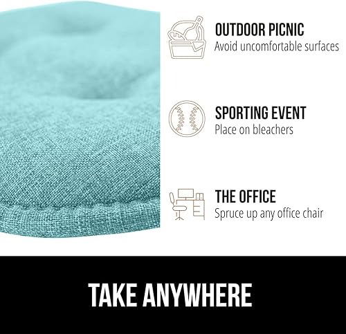 Miniatura 9 de Gorilla Grip Juego de 2 cojines de espuma viscoelástica copetudos para silla, cómodos cojines para comedor, respaldo antideslizante, mesa de cocina