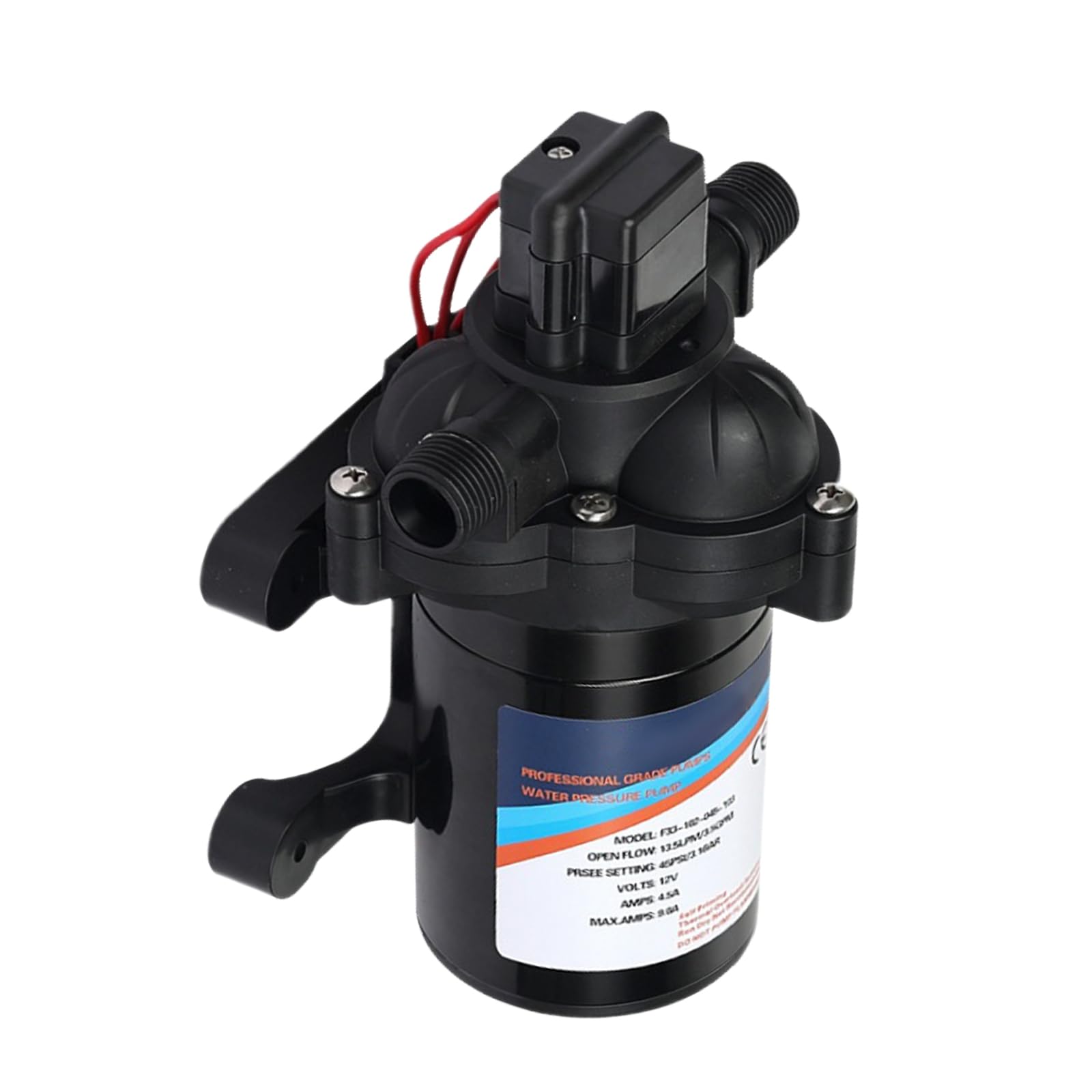 Pompa membranowa 12 V samozasysająca 3,3 GPM 45 PSI do samochodów | Membrana EPDM i silnik z rdzeniem miedzianym zapewniają długotrwałą wydajność z automatycznym wyłącznikiem ciśnieniowym i
