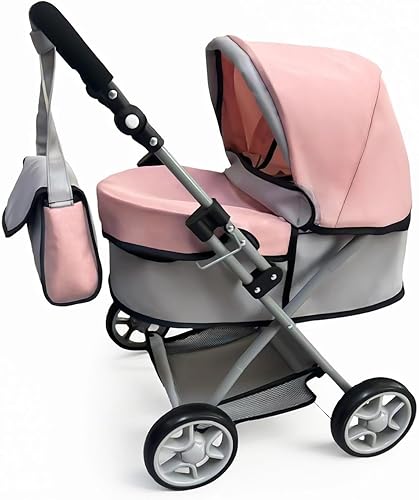 Anano Cochecito y cochecito de bebé  Cochecito con capucha ajustable  Cochecito ligero plegable para muñecas de hasta 21.7 in (22 pulgadas)  Incluye