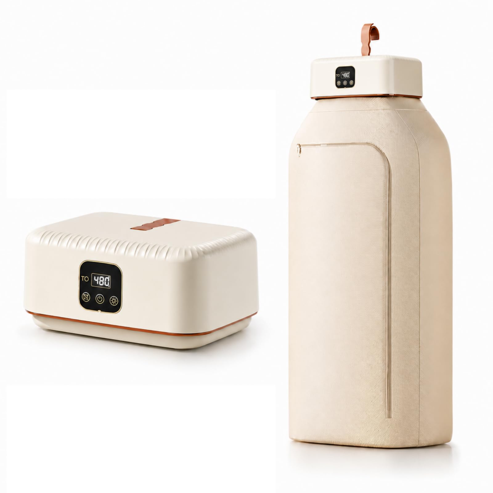 Portable Clothes Dryer【Safe Quiet Fast & 1-Year Free Replacement】Upgraded Mini Dryer with Adjustable Timer, Drying Machine for Apartment, RV, Travel, Dorm(Khaki)