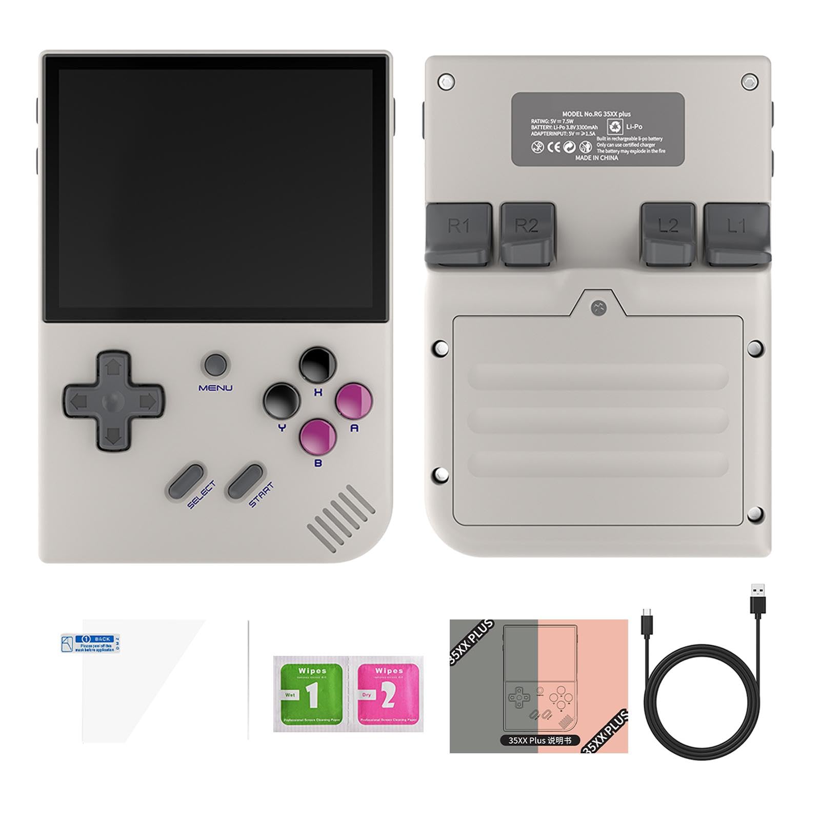 Console di gioco portatile vintage - Console di gioco retrò con schermo IP da 3,5 pollici | Console di gioco open source ricaricabile portatile, lettore video tascabile batteria di grande capacità | da 3,5 pollici | Console di open source ricaricabile por