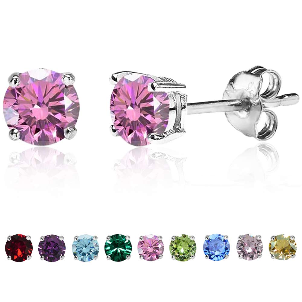 BQFIFE Small Stud Earrings for Women Sterling Silver 4mm Hypoallergenic