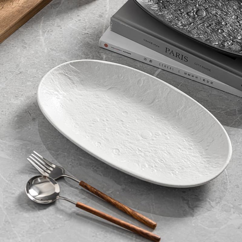 Serving Platter 12 Inches, Ceramic Oval Dinner Plate Set of 2, Serving Dishes for Entertaining, Dishwasher & Oven Safe Kitchen Dinnerware for Salad, Chicken, Pasta, Fish, Beef, White - Image 7