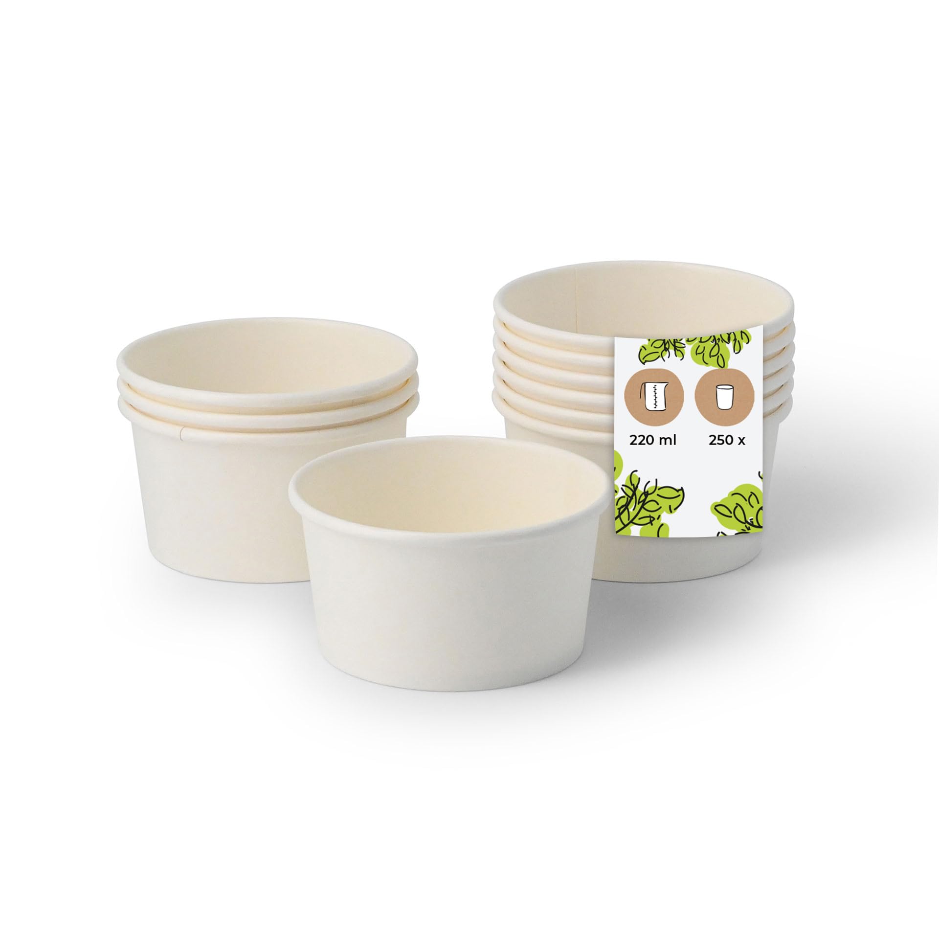 Gobelets à glace en papier blanc 150ml pour sorbets et snacks jetables