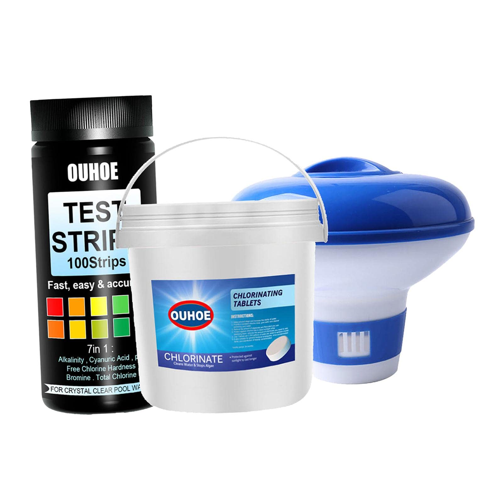 Chlorine Dispenser Chlorine Tablets with Test Strips for Swimming Pool Ponds|Pool Chemicals & Clarifiers|Home & Garden-image-26