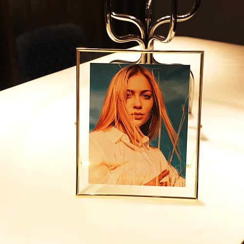 Miniatura 8 de Marco flotante dorado, 10 x 12 pulgadas, vertical, para fotos de 8.5 x 11, 8 x 10, 7 x 9, marco de fotos de estante de mesa, elegante para