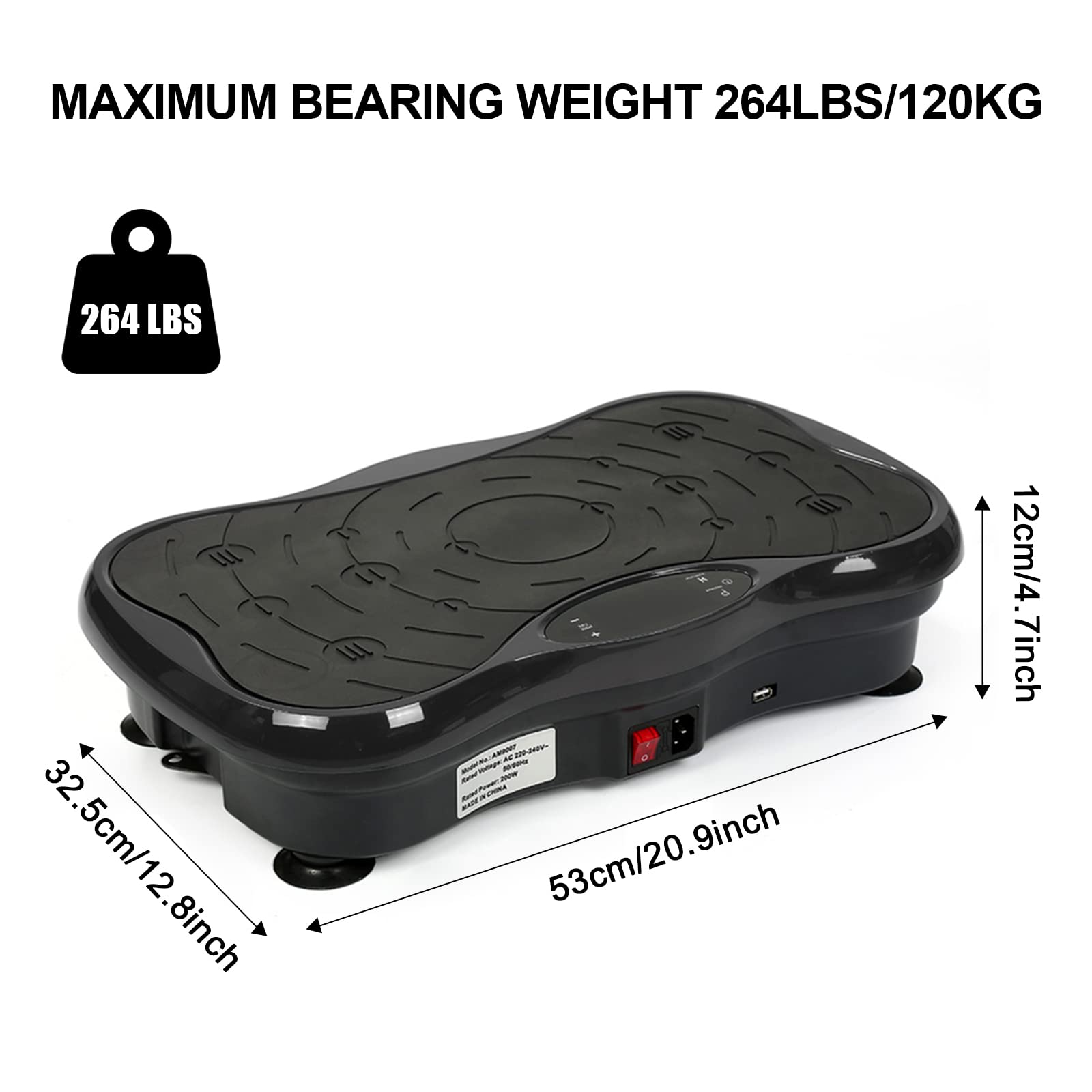 Pedana Vibrante Supfine Fitness - 95 Livelli Velocit&agrave;, Bande Di Resistenza, Display LCD, Max 120kg