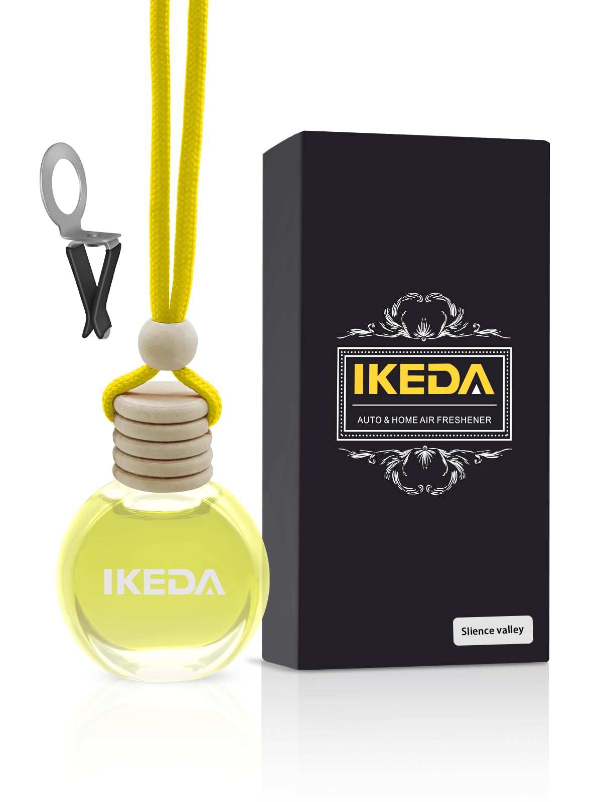 Ikeda Car Air Freshener: Hanging Smell Air Freshener | Car Scent |10ml Round Hanging Decoration | Long Lasting Fragrance | For Auto Home | 1pcs (10ml x 1pcs Round, Slience valley)