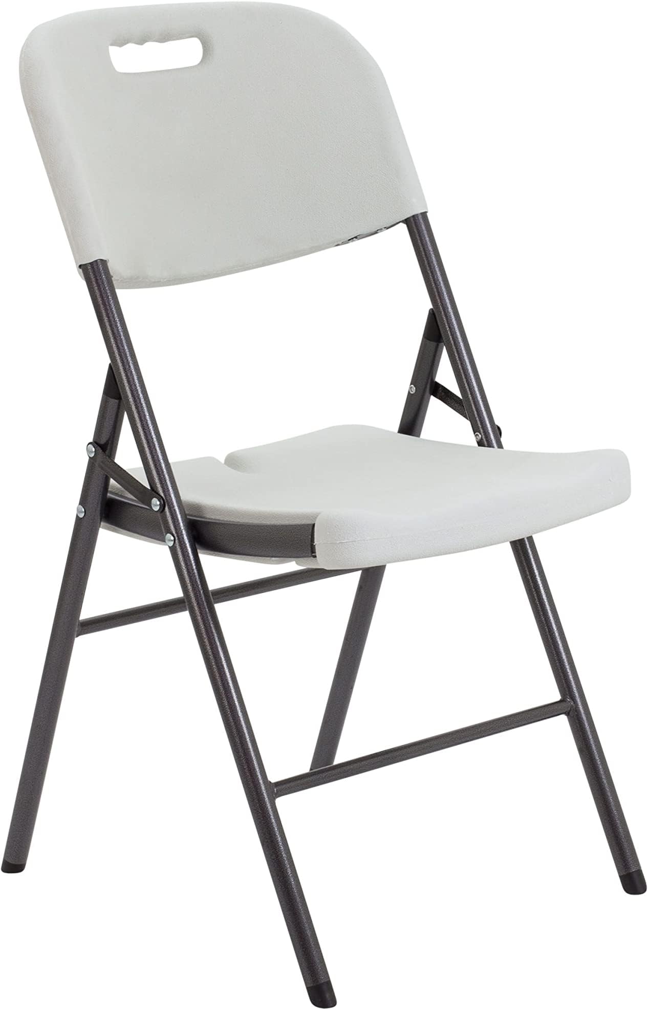 Folding Plastic Chair Molded Seat & Back Stackable Indoor Outdoor, Steel Frame, Heavy Duty, Used for Party, Garden, Patio, Dining, Wedding, Camping, Events…