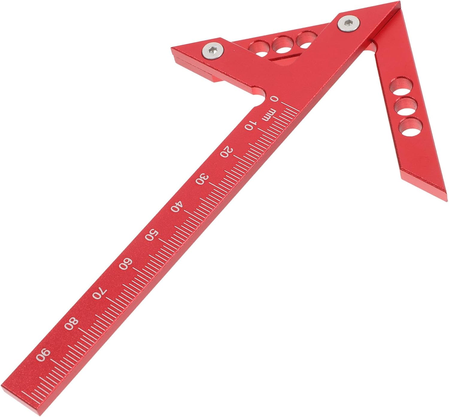 VALICLUD Center Scriber Marking Gauge Woodworking Center Finder Aluminum Alloy Red Scribing Tool for Woodwork Precision 45-degree and Right Angle Layout