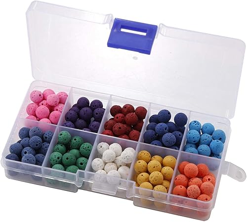 Miniatura 4 de 200 cuentas redondas de roca de lava a granel, para manualidades, cuentas de chakras de roca volcánica, kit de cuentas de lava para hacer joyas