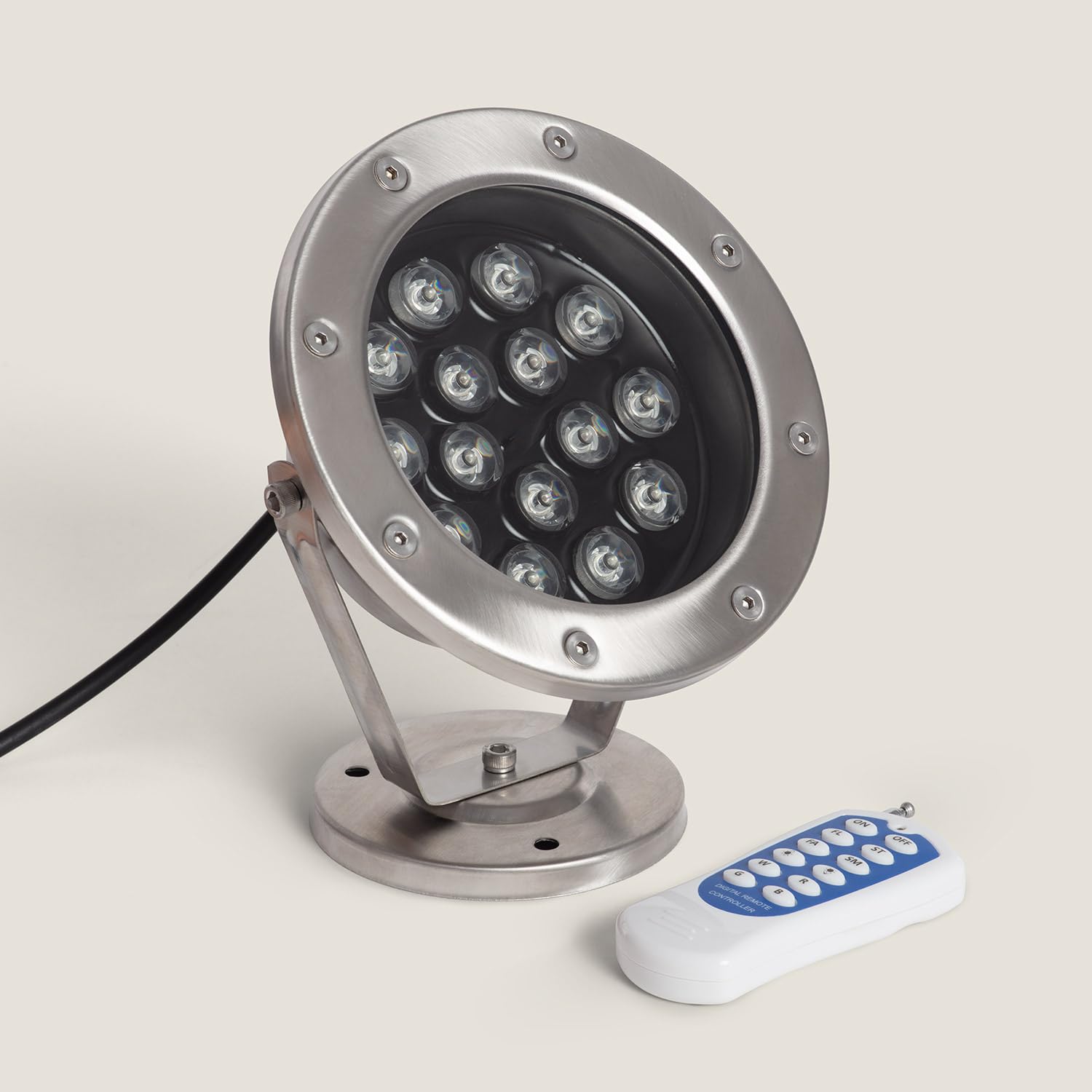 LEDKIA Foco Sumergible LED RGB 15W Superficie 24V DC IP68 RGB