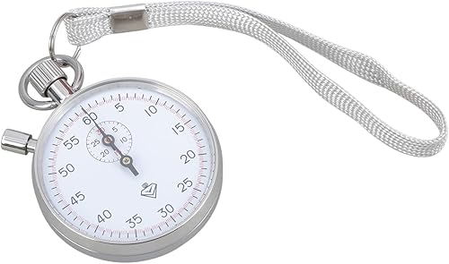 Cronómetro mecánico de mano para carreras de pista con diales de 3060 segundos y función de pausa, cronógrafo de resorte de acero inoxidable