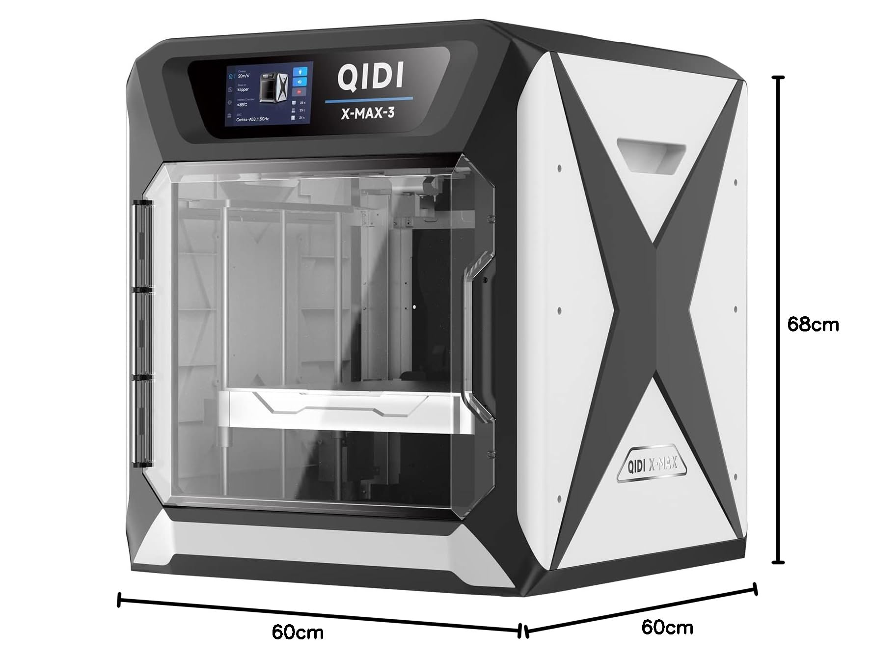 QIDI TECH MAX3 Stampante 3D,stampa veloce 600mm/s,grado industriale di alta precisione e alta velocità,livellamento automatico,calore della camera 65℃,grande dimensione di stampa 325 * 325 * 315mm