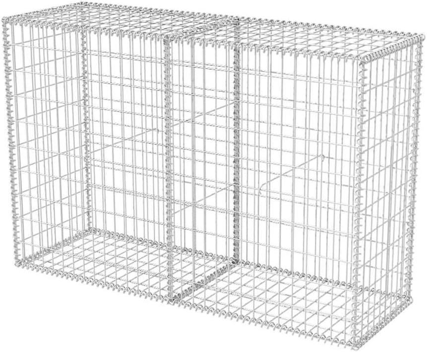 vidaXL Gabion Basket Galvanised Steel 150x50x100 cm - Silver - Durable and Weather-Resistant - Ideal for Residential and Commercial Use - Multiple Models to Build Walls - Easy Assembly