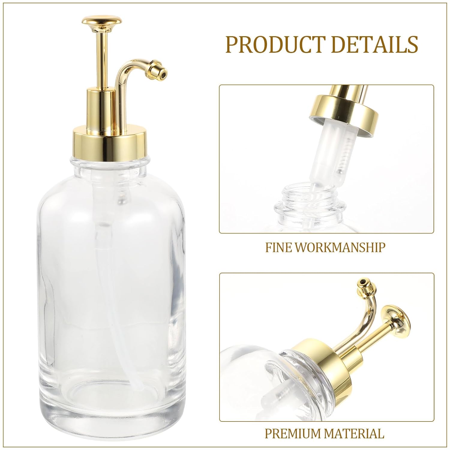 FOMIYES Glass Coffee Syrup Dispenser Bottle Set with Pump and Labels Metallic Tone Glass Sugar Syrup Bottles for Coffee Bar Accessories for Beverage Service