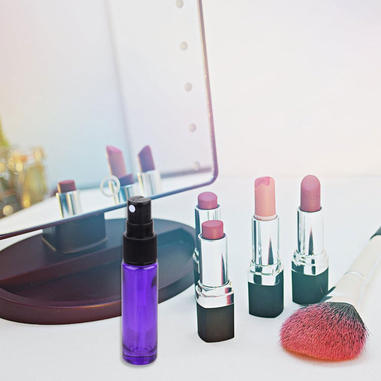 LIFKOME Tragbare Sprühflasche aus Glas 10ml 20 Stück Violett Wiederbefüllbare Parfüm Sprühflasche für Ätherische Öle und Colognes für Reisen und Outdoor Einsatz