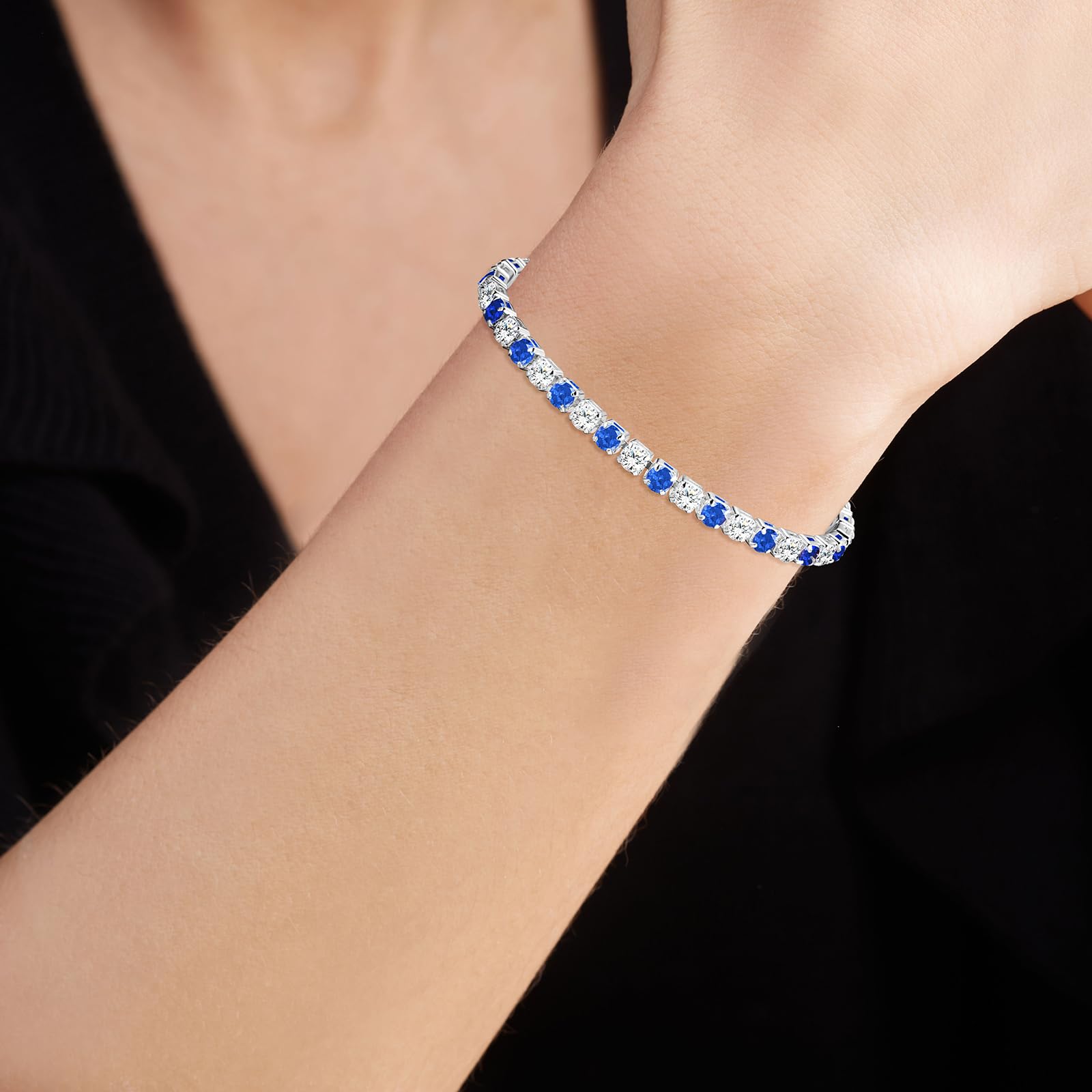 Esmoly Bracciale Donna Argento Bracciale Tennis con 12 Colori di Pietre Natali e 5A Sparkle Zircone Regolabile Regalo Compleanno Donna Ragazza