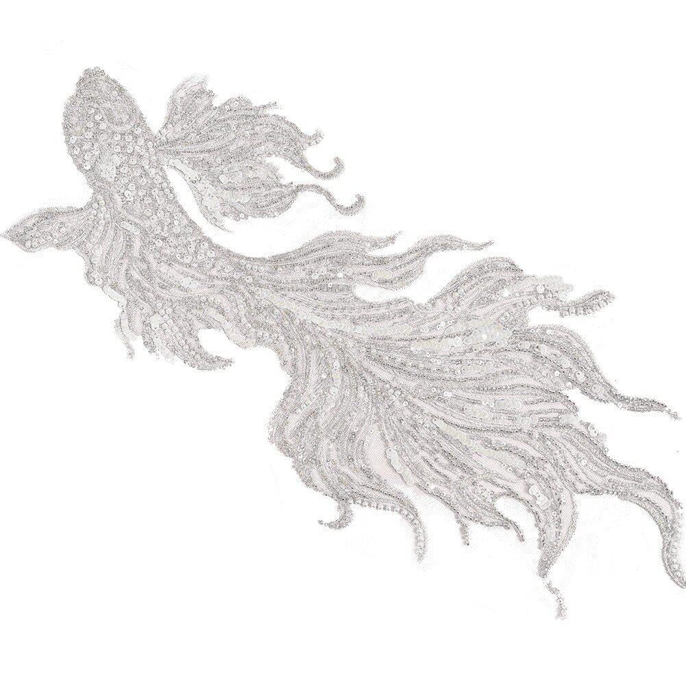 Embroidery Sequin Lace Applique Sew on Sea Animals Patch Fabric Clothing Decal for DIY Sewing Craft Project