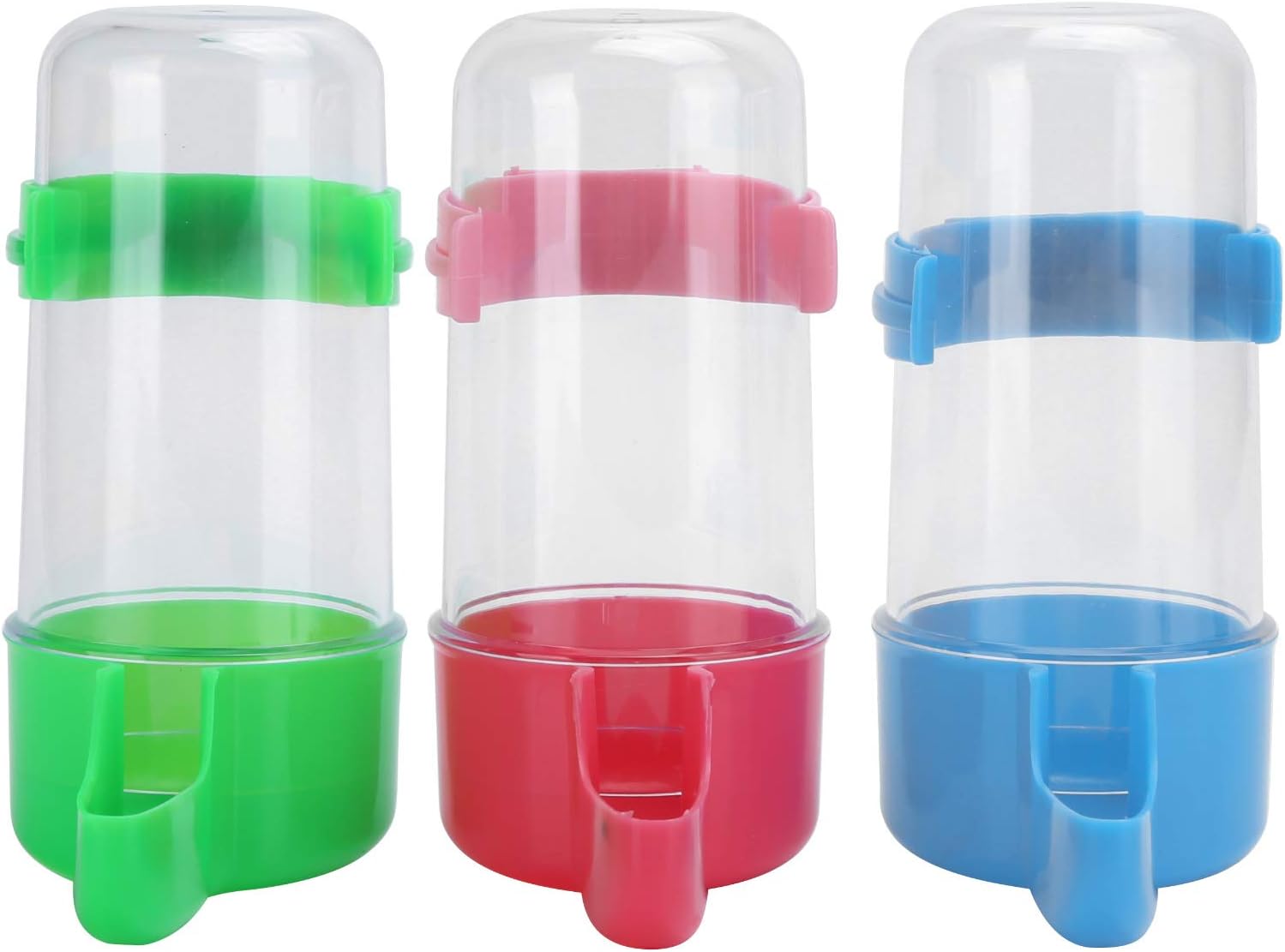 Zerodis Bird Water Feeder, 3 Sets No Mess Parrot Feeder Parakeet Waterer Cockatiel