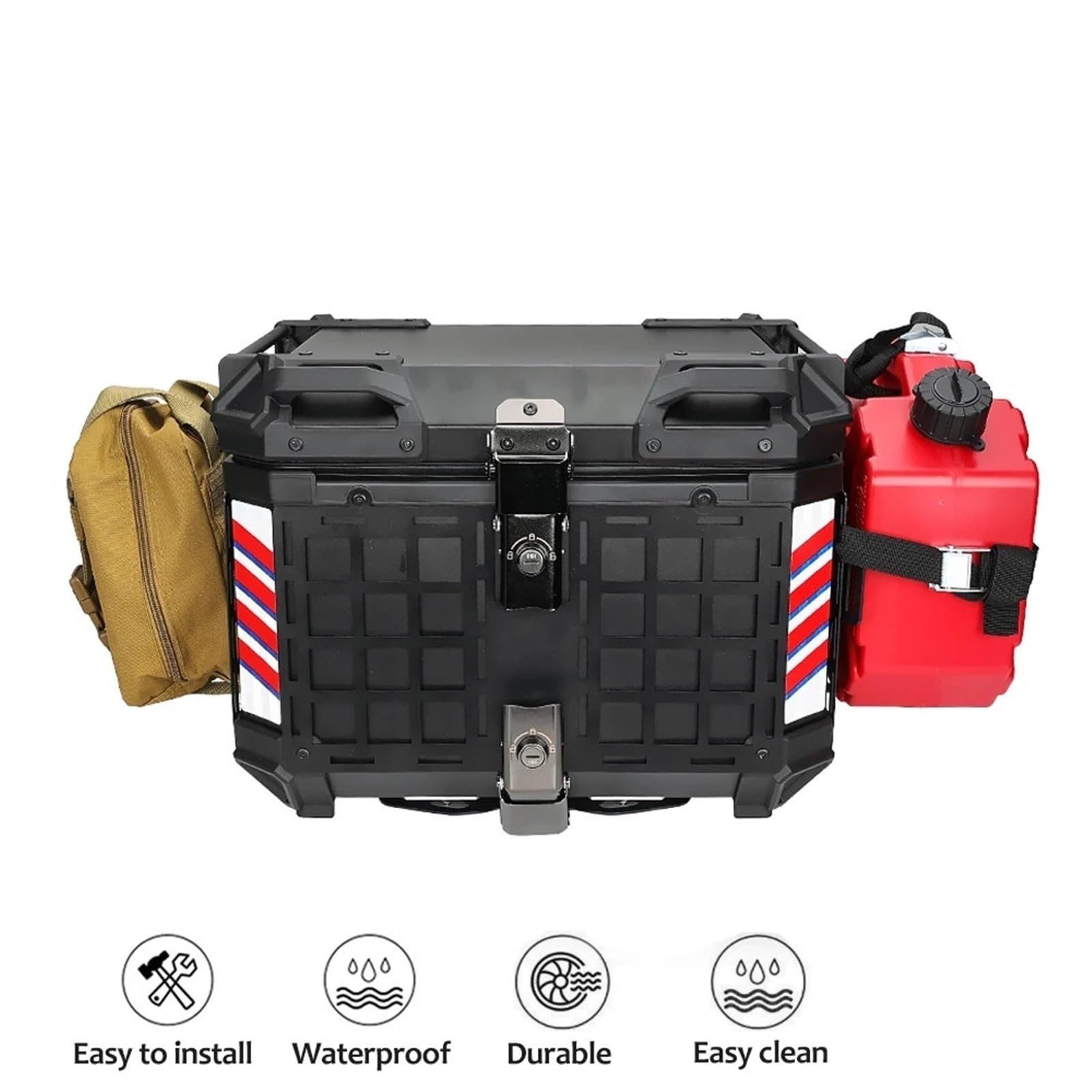 motocyklowyTopcase 45L motocyklowy kask box CNC górny ogon tylny bagaż przechowywanie narzędzi skrzynki zamek bagażnik pasuje do BMW R1200GS R1250GS R1200GS bagażnika motocykla