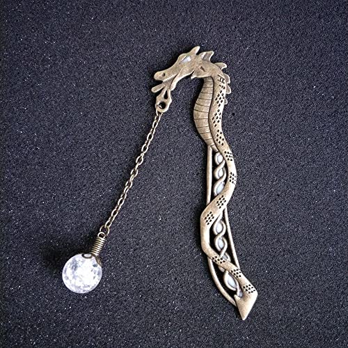 Luminous Bookmark Retro Feather Metal Bookmark, Glow In The Dark Bookmark, Ideal Gift For Reader, Teachers, Adults, Kids(Bronze Sea Horse) #TOP2