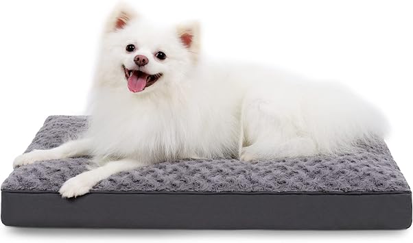 KSIIA Washable Dog Bed for Crate Waterproof for Small Dogs,23x17 Inch,Gray