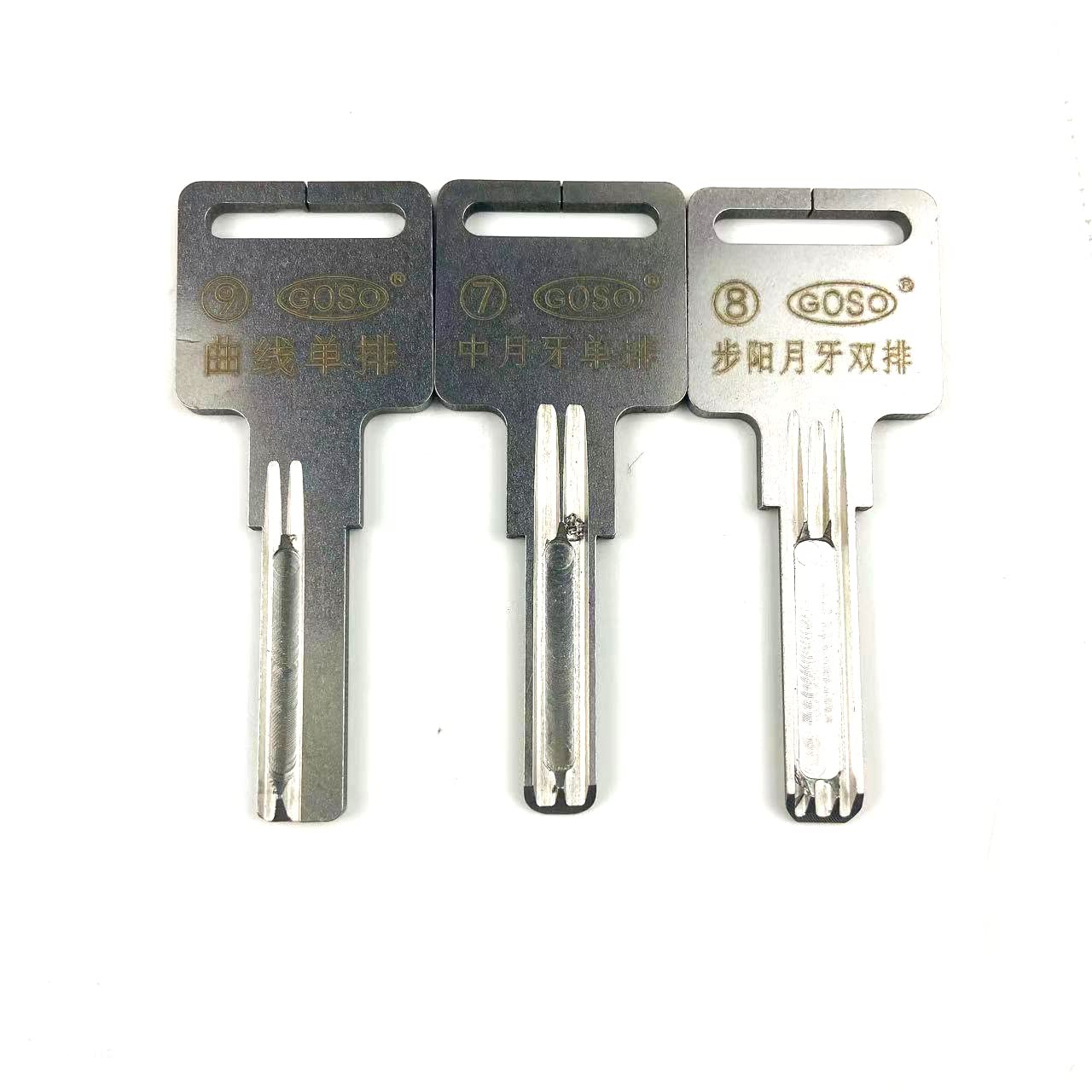 QiDAi Juego de 11 herramientas integradas de hojalata para cerradura de aluminio, herramienta de desbloqueo Kaba de boca plana, Crescent AB, cerrajero