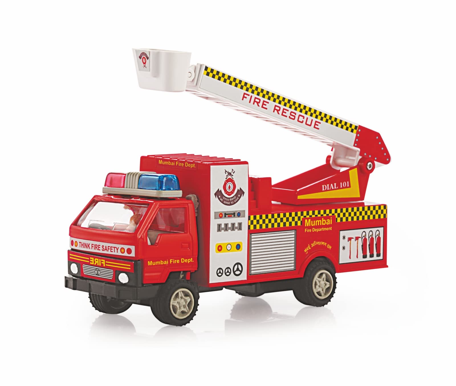 Fire Brigade Maintenance Free Pullback Spring Action Race Toy Gift for Boys 3+ Years. Strong ABS Plastic, NO Sharp Edges, BIS Certified. Pack of 1, Color Red