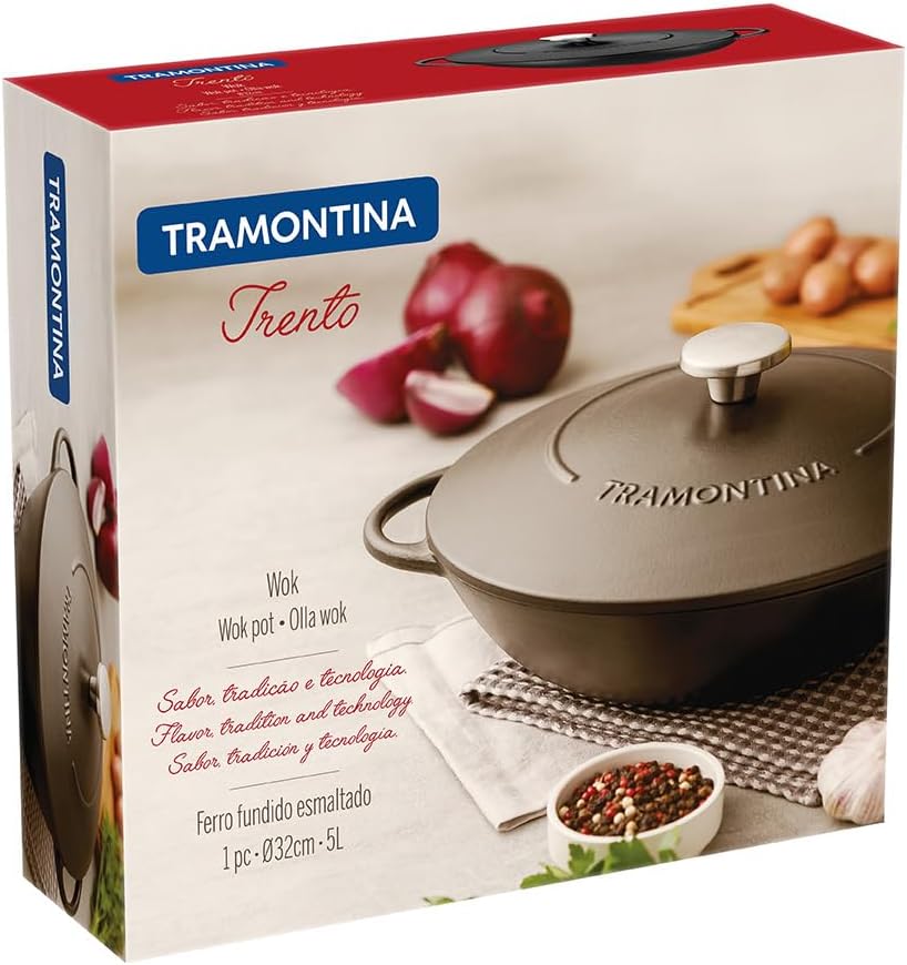 Tramontina Trento Wok 32 cmEnamel Cast Iron