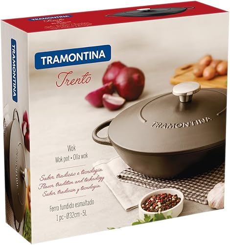 Vista 6 de Tramontina Trento Wok 32 cmEsmalte Hierro Fundido