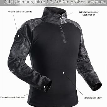 Tactical Suit Combat Pants and Shirt Hat Gloves Balaclava Set Black Camouflage Uniform Military Airsoft Gear