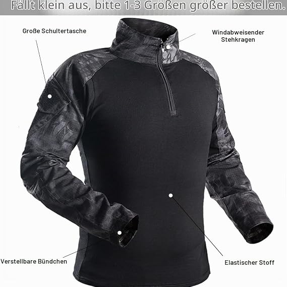 Tactical Suit Combat Pants and Shirt Hat Gloves Balaclava Set Black Camouflage Uniform Military Airsoft Gear