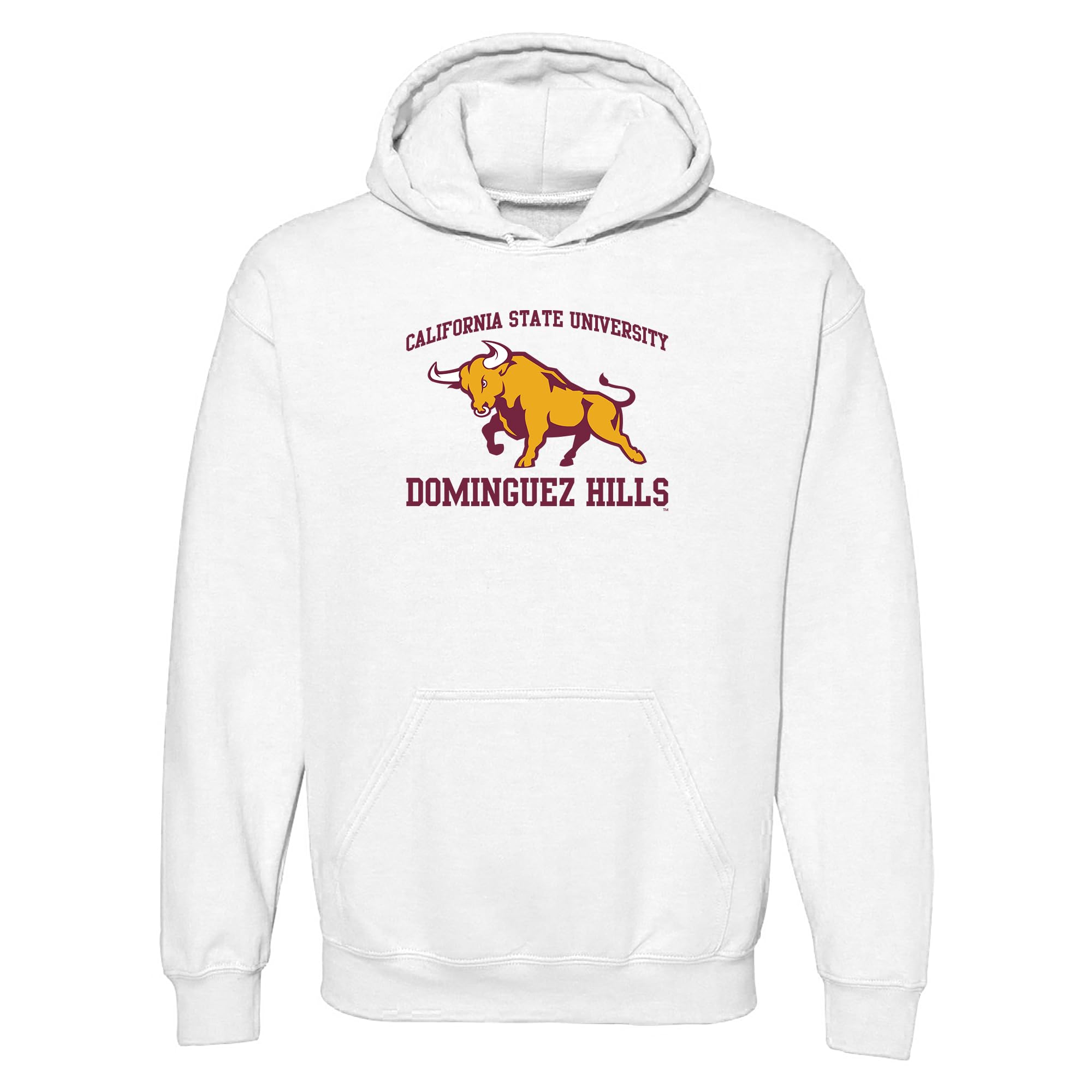 UGP Campus Apparel NCAA Officially licensed College - University Team Color Arch Logo Hoodie, Cal State Dominguez Hills Toros White, Large โ image 1