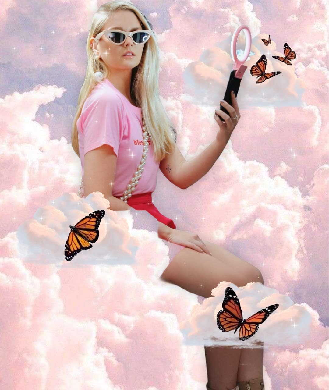 Flash Deals - 40% OFF Vanity Luu Calabasas Ring Light Rechargeable Portable Selfie Light.