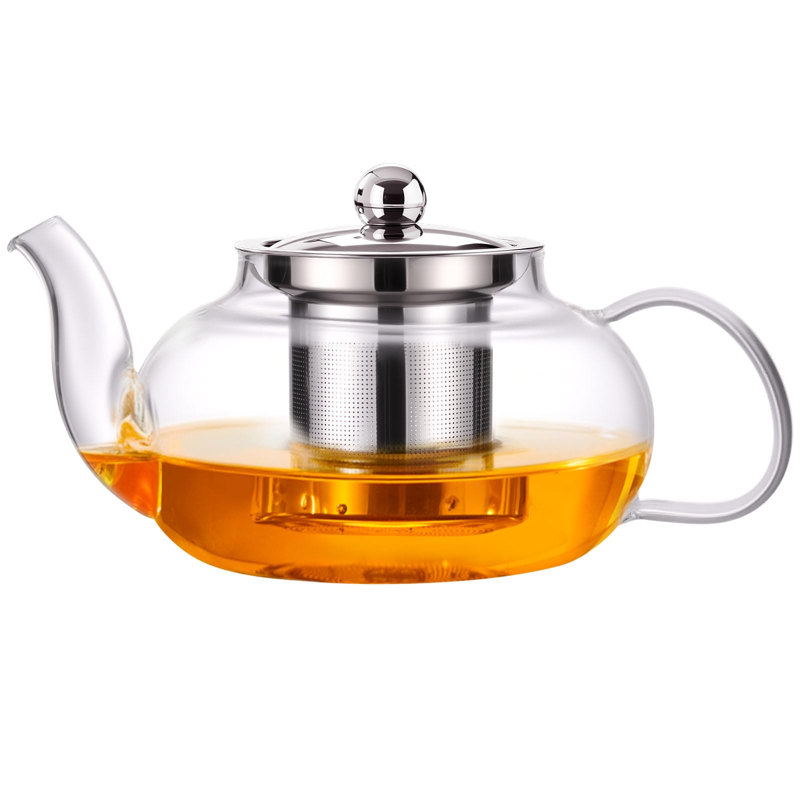 Baalaka Tea Pot with Infuser for Loose Tea, 20 oz Glass Stovetop Kettle