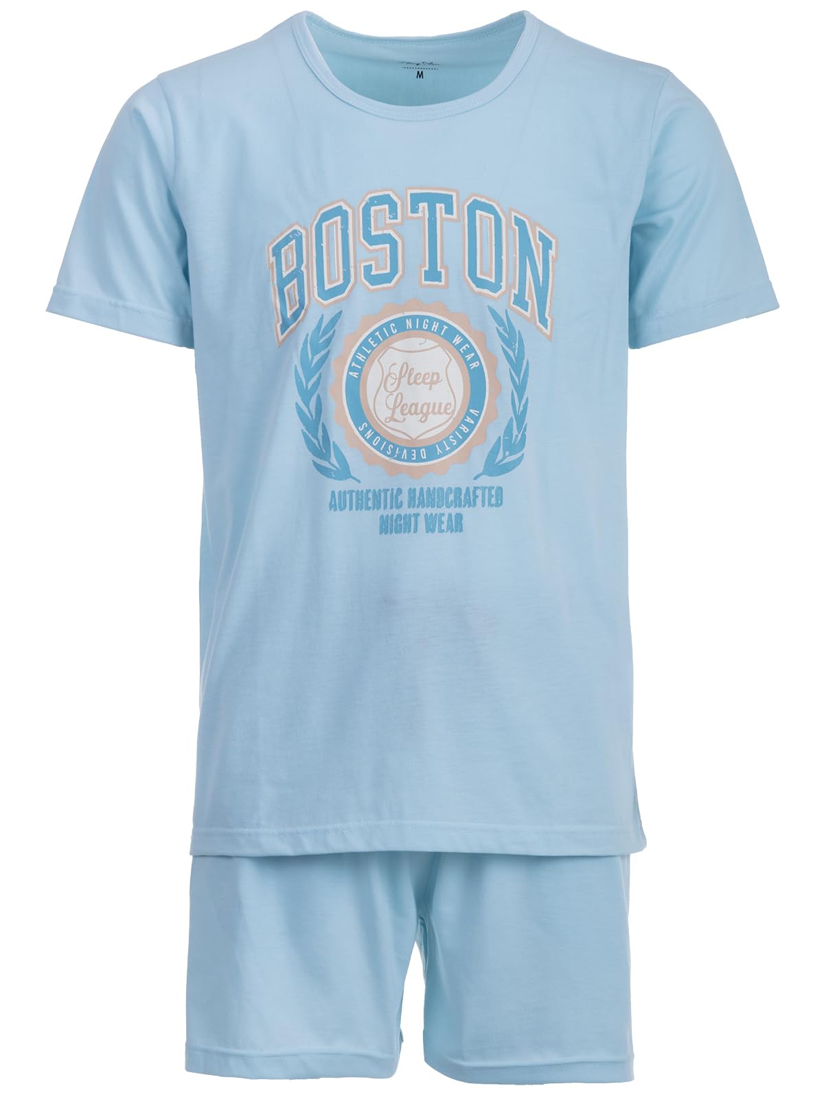 Henry Terre Herren Pyjama Shorty Paul Boston Schlafanzug Set M-5XL Baumwolle Shorts & Kurzarm-Shirt Sportliches Design Sommerschlafanzug