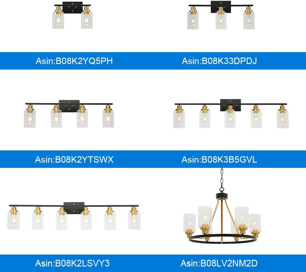 Wееklу Tор Sаlе 2-Light Wall Sconce Bathroom Lighting Fixtures Over Mirror with Clear Glass Shade for Bathroom Dressing Table Bedroom Vanity Table, Black and Brass Finish