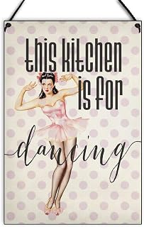 Maise and Rose Kitchen Sign-This Kitchen Is For Dancing Funny Handmade Wooden Plaque-Retro Kitchen Gift For Her-266