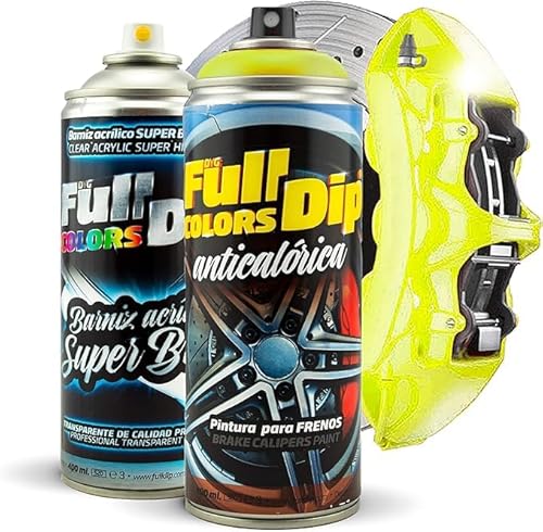 Full Dip GIALLO lucido Vernice pinze freni Resistente Alte Temperature 390°C