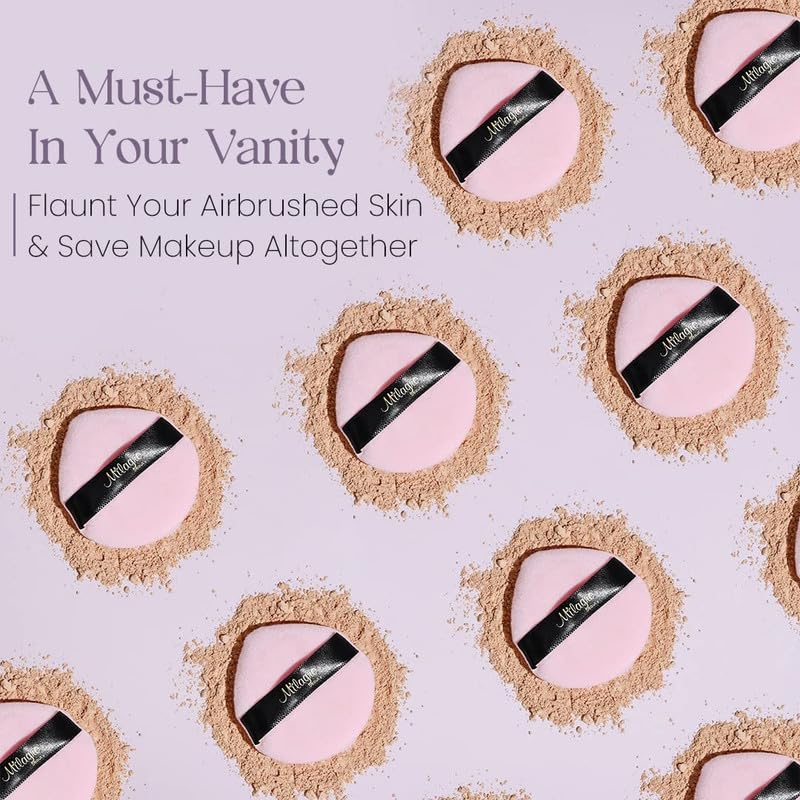 Milagro Beauty Powder Puff Soft Cotton, Makeup Applicator for Loose Powder & Foundation, Washable & Reusable, Perfect for Smooth Flawless Blending Under Eyes (Pink) 4