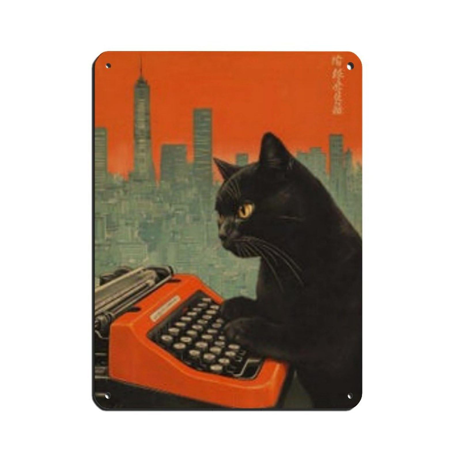 Lxwnze 30L X 40W Cm Retro Kat Typt Op Vintage Typemachineposter, Retro Poster Metal Tin Sign Chic Art Retro Iron Painting Bar People Cave Cafe Family Garage Poster Wall Decoration 12X16inch(30X40cm)