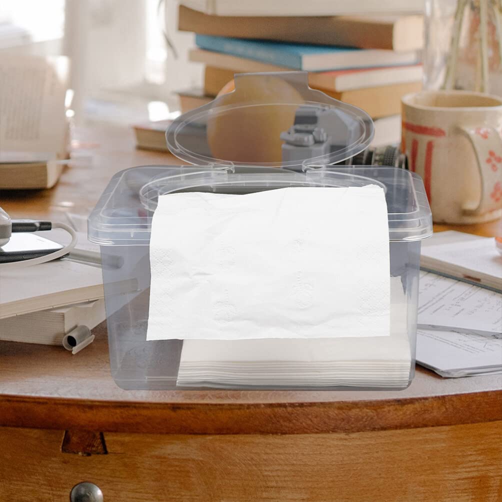 Alipis Wipe Box Dispenser Refillable Baby Wipes Container with Lid One-Hand Use Wipe Holder for Nursery Bathroom Home 2 Boxes
