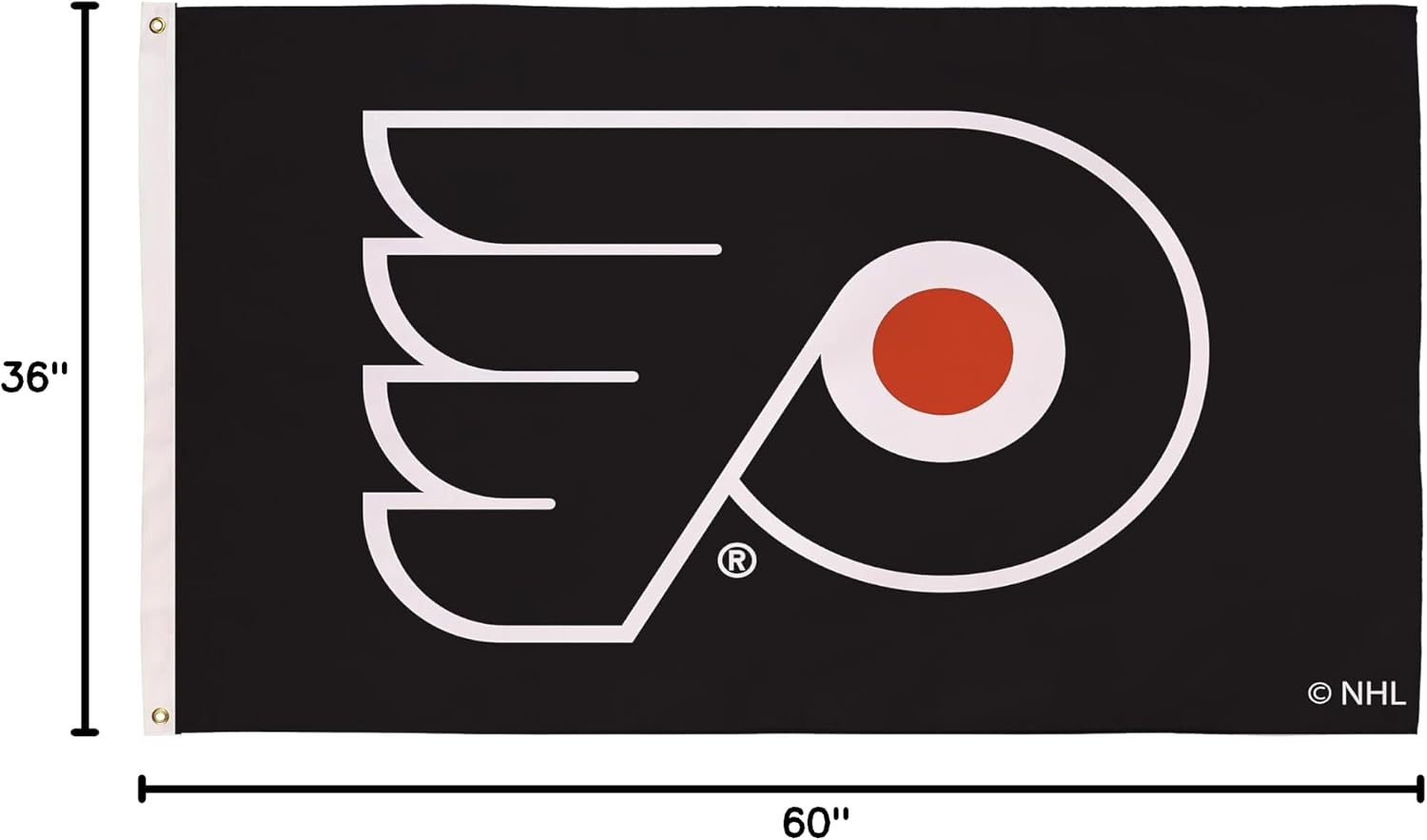 Team Sports America NHL Philadelphia Flyers 3' x 5' Outdoor Durable Flag with Grommets, Heavy Duty Flag & Banner for Outdoor Garden Patio, Indoor Wall Decor, Works with Flag Poles for Outside House