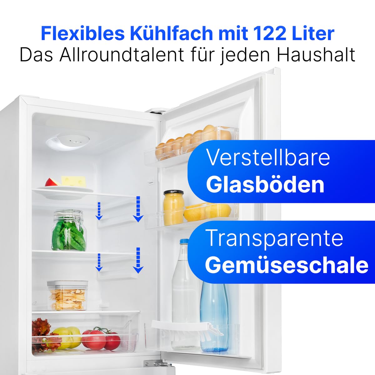 Bomann KG 320.2 Kühlschrank mit Gefrierfach 175L 143cm Energieklasse E leise 39dB weiß