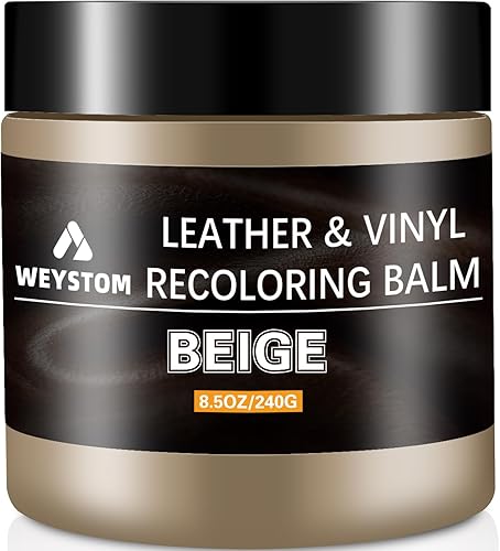 Bálsamo de recoloración de cuero, kit de reparación de cuero beige para muebles, tinte de cuero y pintura para recolorear, restaurar y reparar cuero