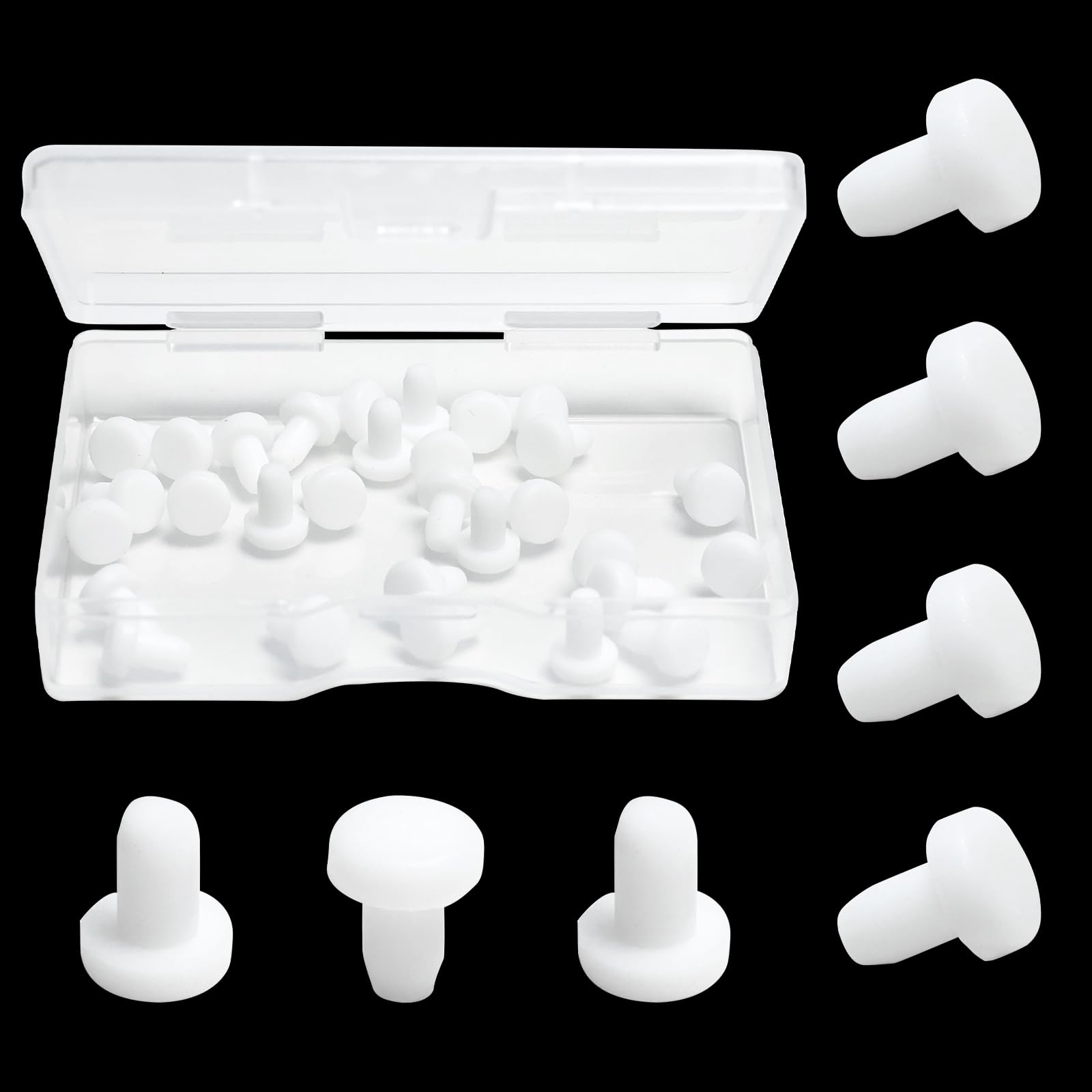 30 Pcs 3.5 mm/0.14 in Silicone Rubber Plug for Small Round Holes