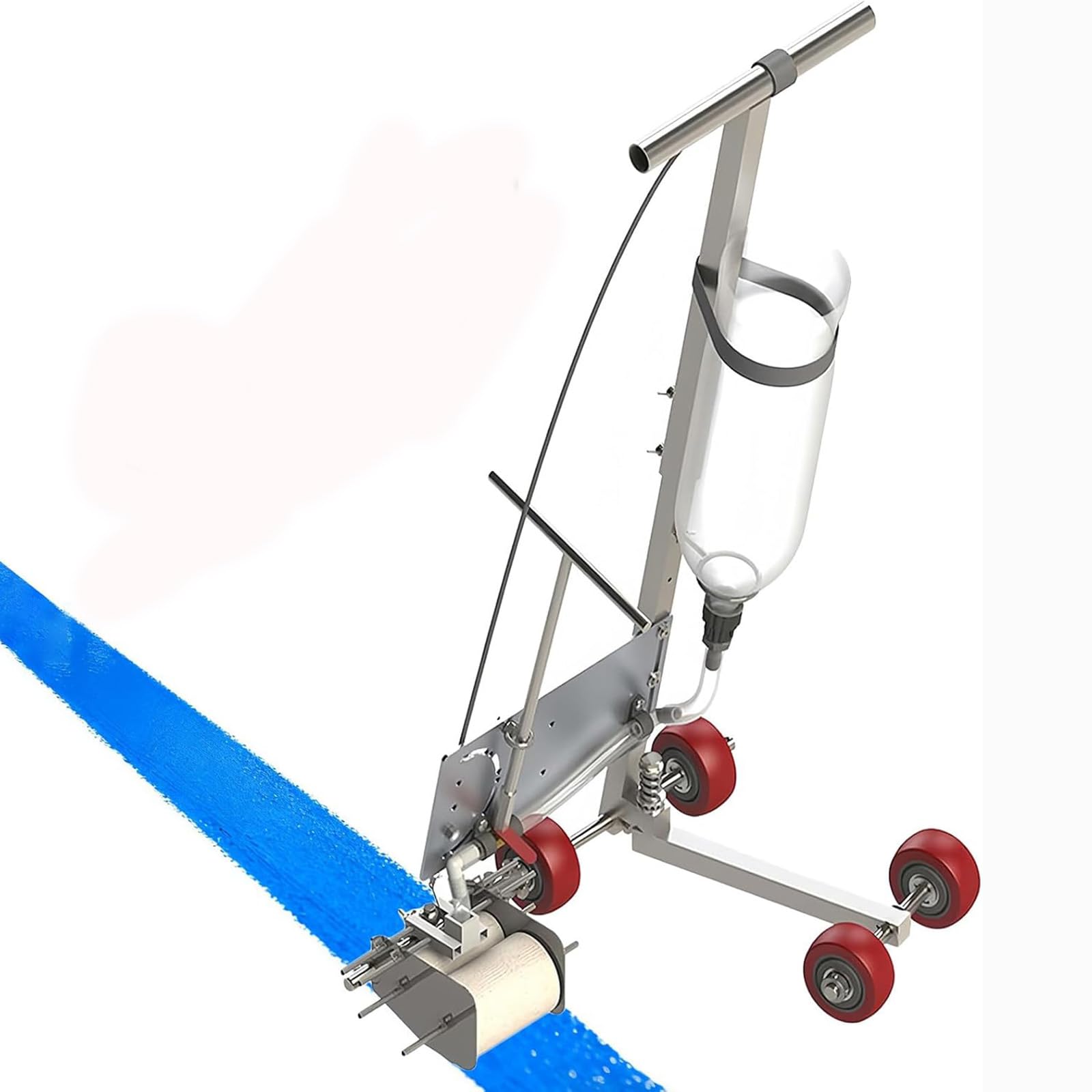 asdchZen Airless Hand Push Line Striper - Cold Paint Marking Machine With Sprayer Gun For Parking Lots, Runways & Road Lines