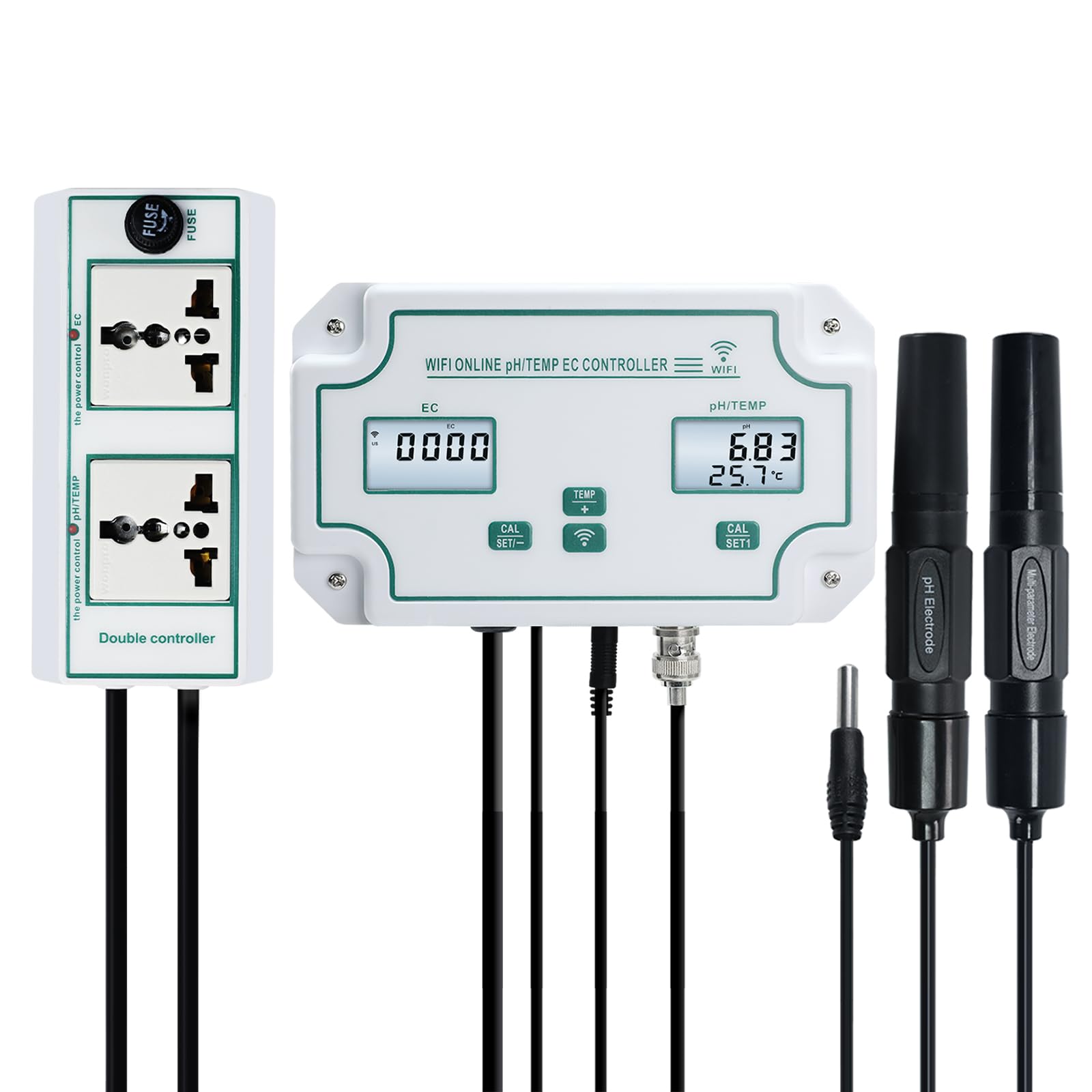 Testeur Qualité Eau Intelligent WiFi - Mesure PH, EC, Température, écran LCD, Alertes App, Pour Aquariums/hydroponie